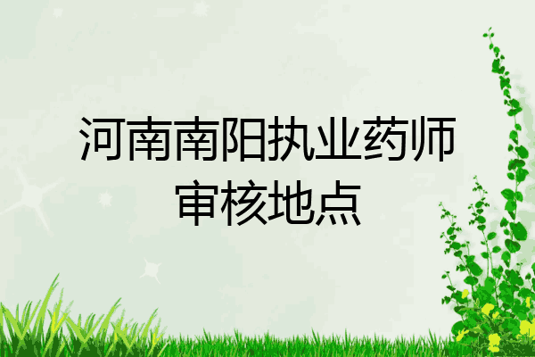 河南南阳执业药师审核地点