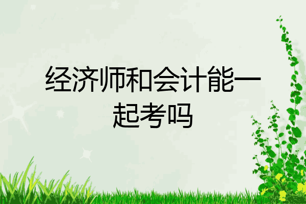 经济师和会计能一起考吗