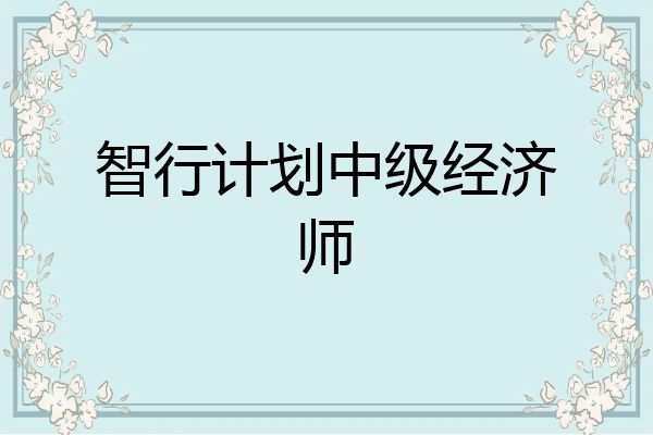 智行计划中级经济师