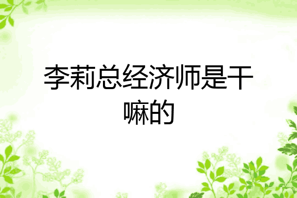 李莉总经济师是干嘛的
