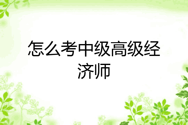 怎么考中级高级经济师