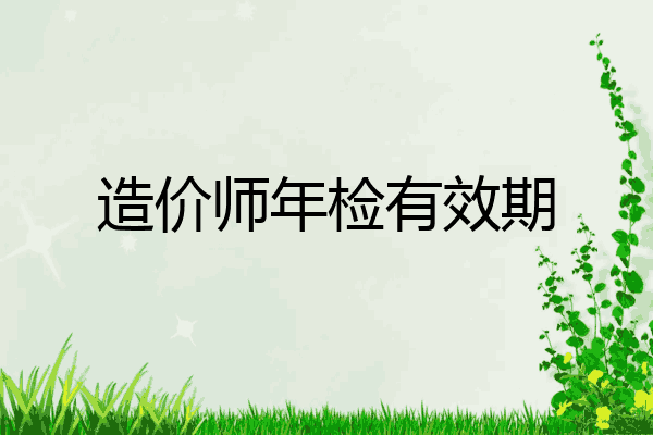 造价师年检有效期