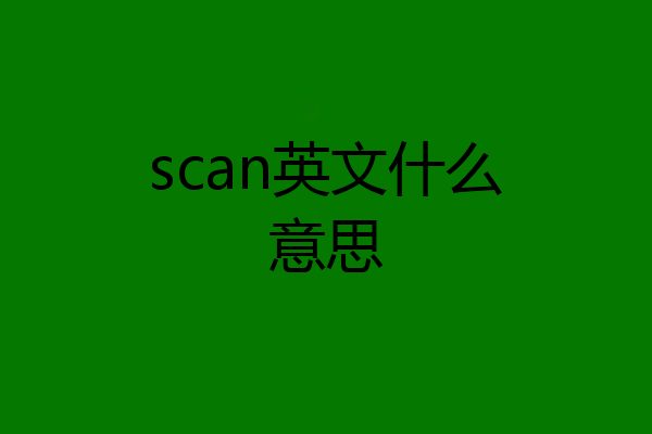scan英文什么意思