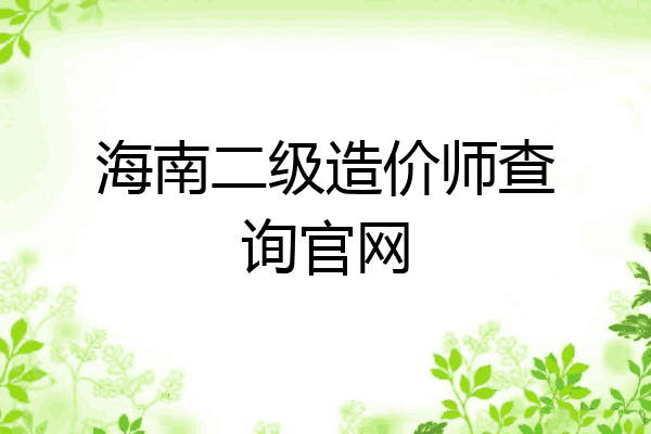 海南二级造价师查询官网