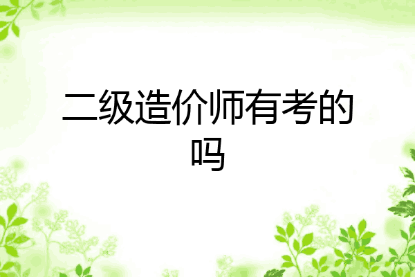 二级造价师有考的吗