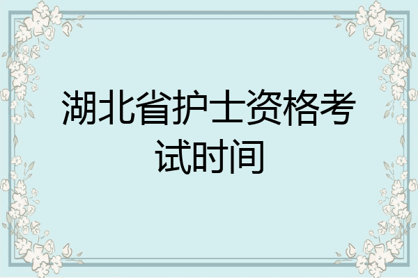 湖北省护士资格考试时间