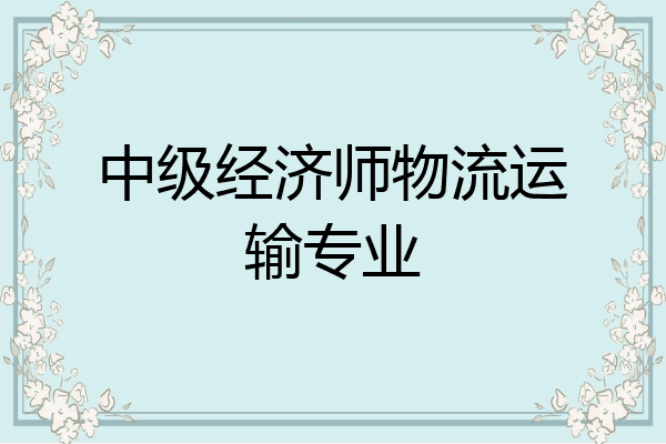 中级经济师物流运输专业