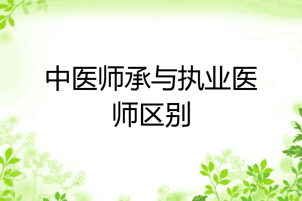 中医师承与执业医师区别