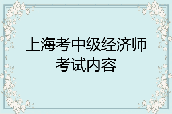 上海考中级经济师考试内容