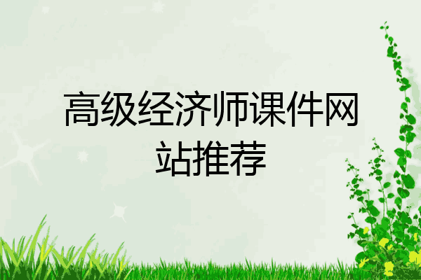 高级经济师课件网站推荐