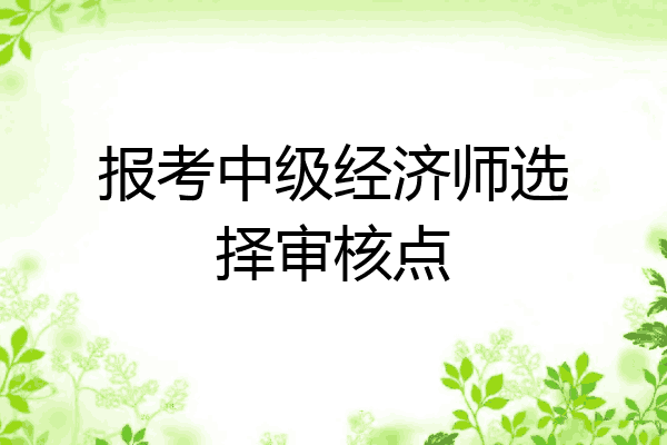 报考中级经济师选择审核点