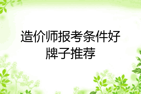 造价师报考条件好牌子推荐
