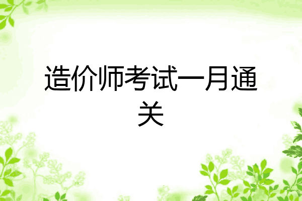 造价师考试一月通关