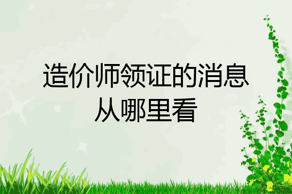 造价师领证的消息从哪里看