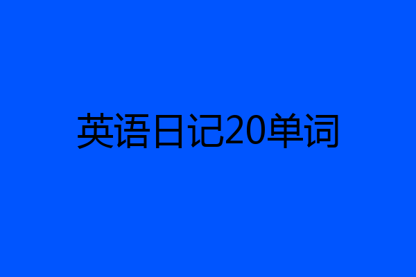 英语日记20单词