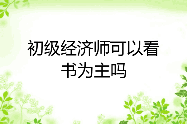 初级经济师可以看书为主吗