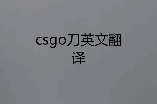 csgo刀英文翻译