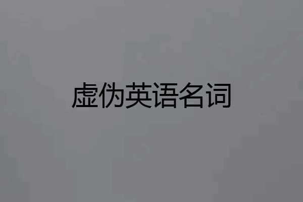 虚伪英语名词