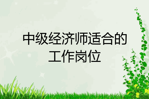 中级经济师适合的工作岗位