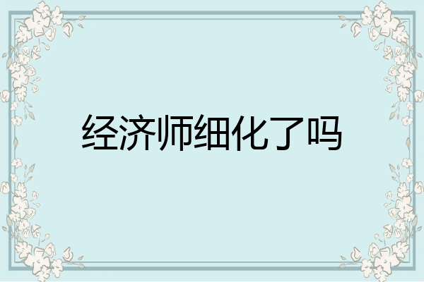 经济师细化了吗