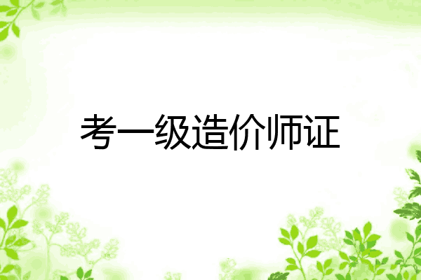 考一级造价师证