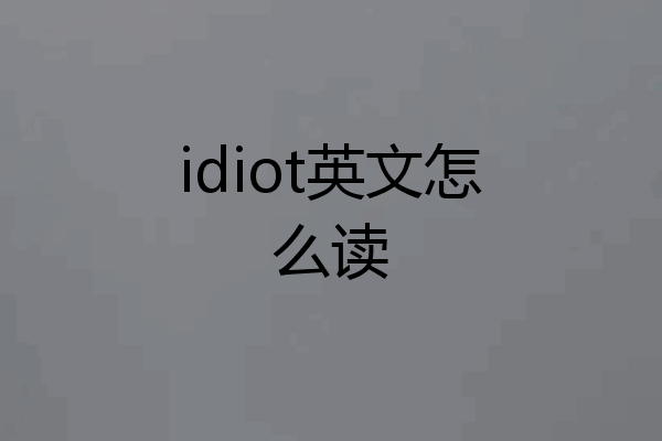 idiot英文怎么读