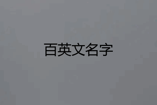 百英文名字