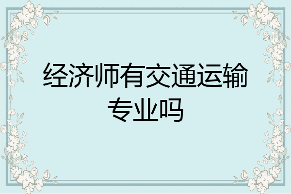 经济师有交通运输专业吗