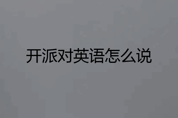 开派对英语怎么说