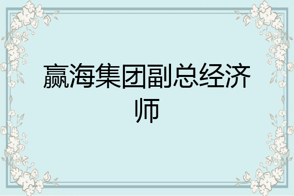 赢海集团副总经济师