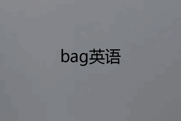 bag英语