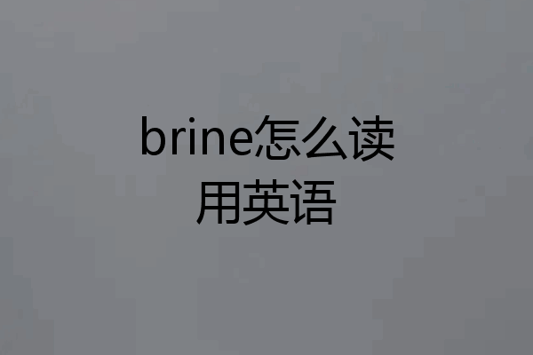 brine怎么读用英语