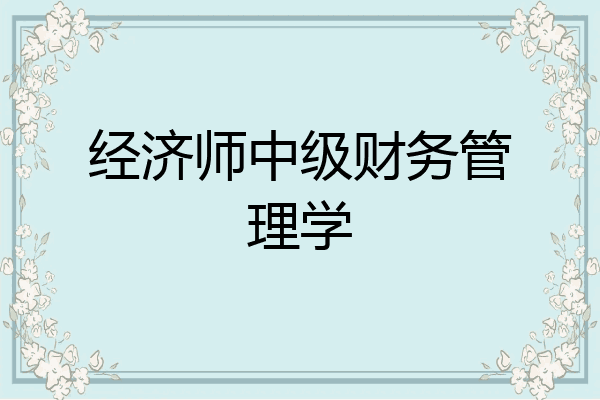 经济师中级财务管理学