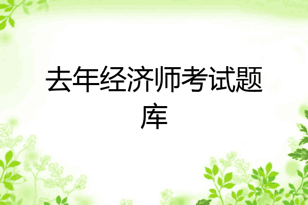 去年经济师考试题库