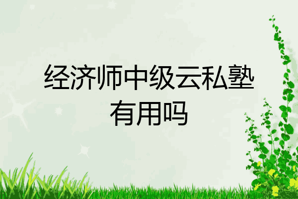 经济师中级云私塾有用吗