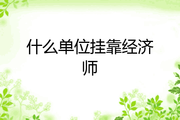 什么单位挂靠经济师