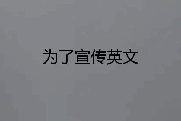 为了宣传英文