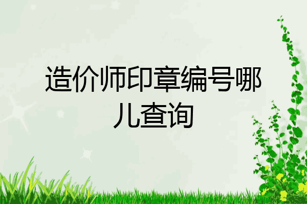 造价师印章编号哪儿查询
