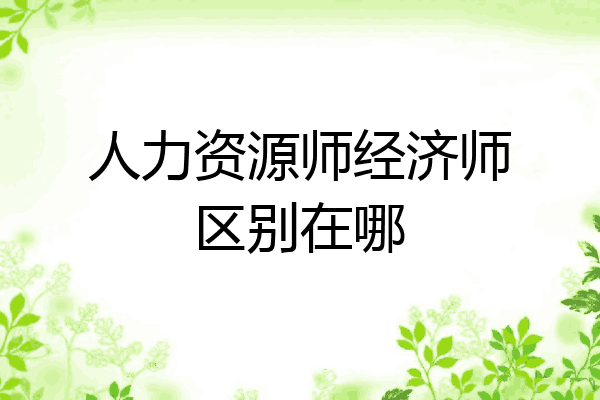 人力资源师经济师区别在哪