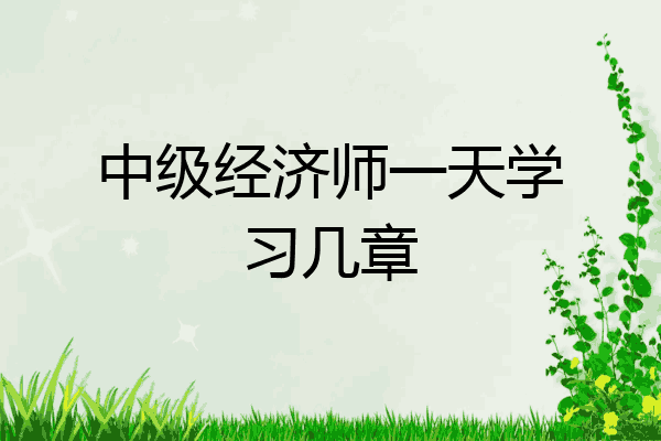 中级经济师一天学习几章