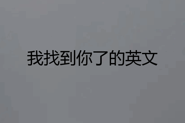 我找到你了的英文