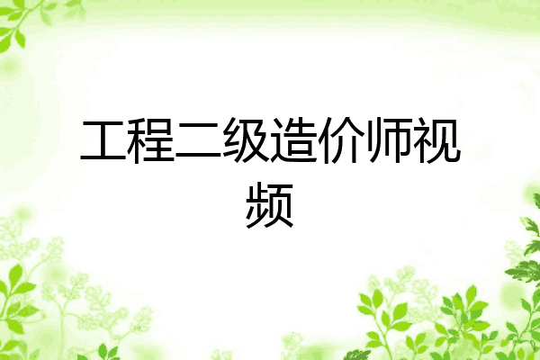 工程二级造价师视频