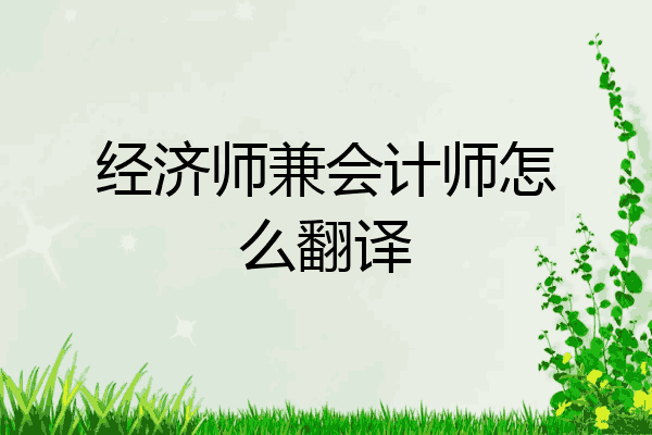 经济师兼会计师怎么翻译