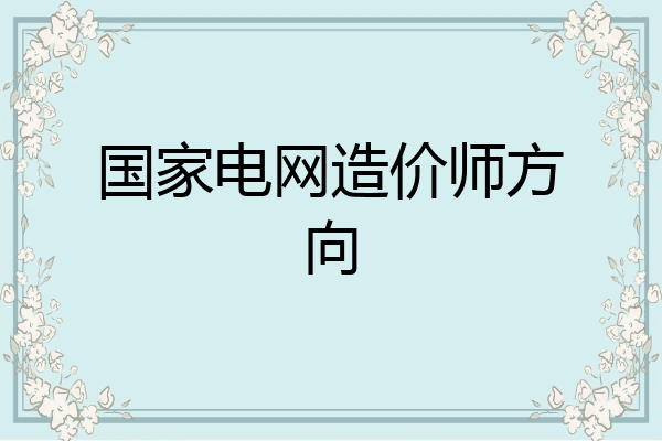国家电网造价师方向