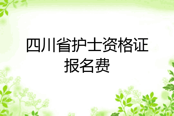 四川省护士资格证报名费