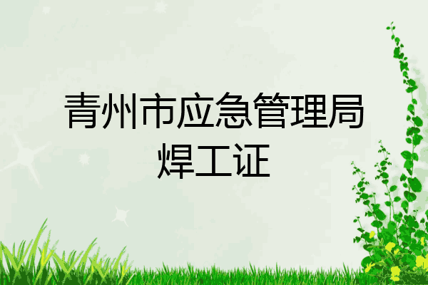 青州市应急管理局焊工证