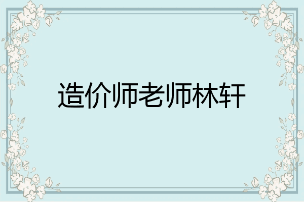 造价师老师林轩