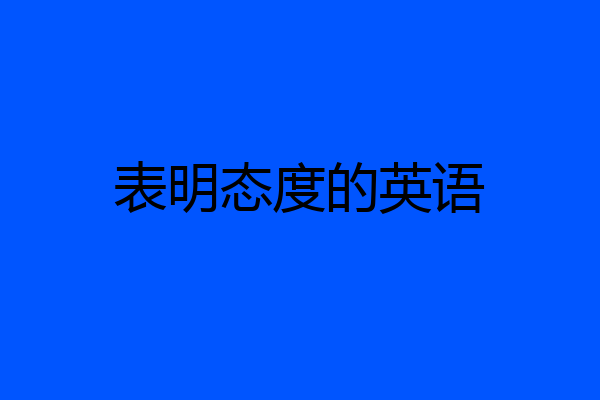 表明态度的英语