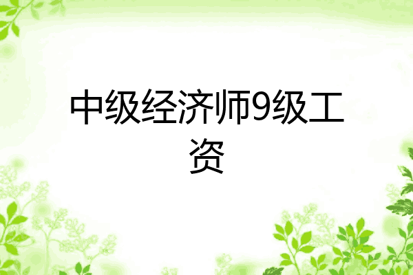 中级经济师9级工资
