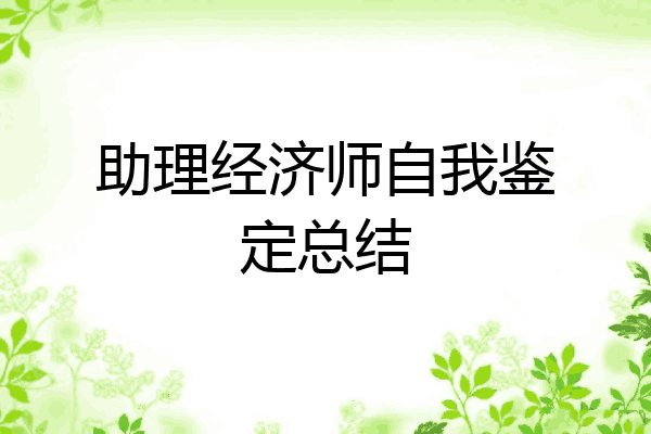助理经济师自我鉴定总结